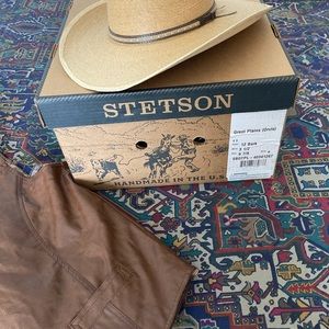 Auth Stetson woven cowboy hat SM new